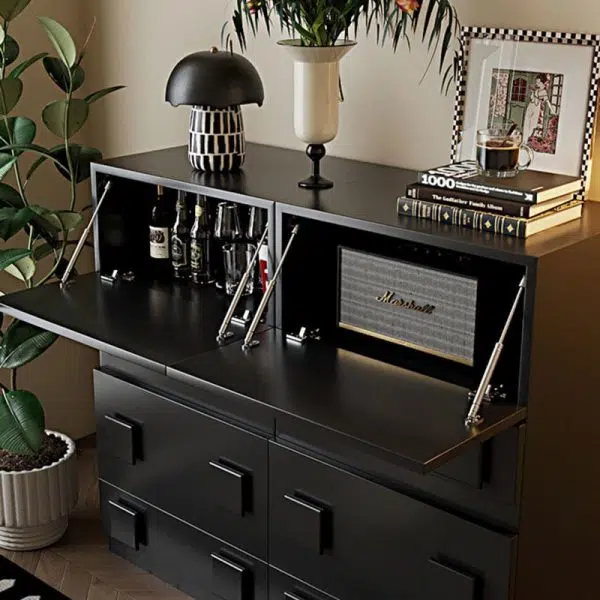 Contemporary Nordic Wood Plate Hardware Rectangular Square Handle Freely Combinable Side Table 1-Cabinet For Bedroom - Image 10