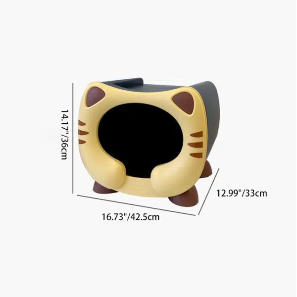 Contemporary Creative PP Kids Cartoon Cat Nightstand 1-Storage Stackable For Bedside - Image 6