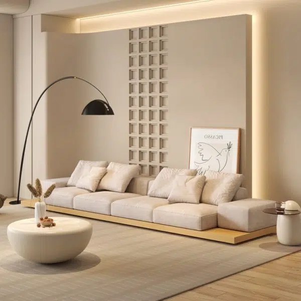 Contemporary Creative Fiberglass Tempered Glass Round Hemispherical Cat's Claw Coffee Table Set For Living Room - Image 5