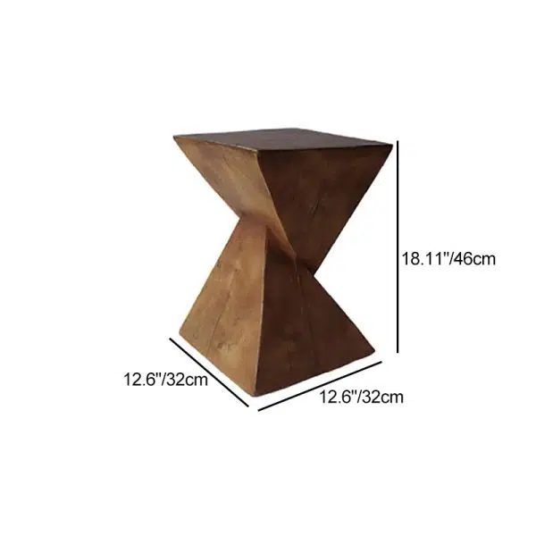 Contemporary Retro Magnesium Oxide Misaligned Triangle Wood Grain Geometric End Table 1-Tray For Bedroom - Image 7
