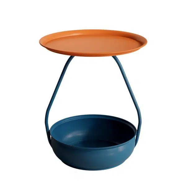 Contemporary Nordic Iron And Carbon Steel Round Side Table With 2-Tier Storage For Living Room And Bedroom - Image 19