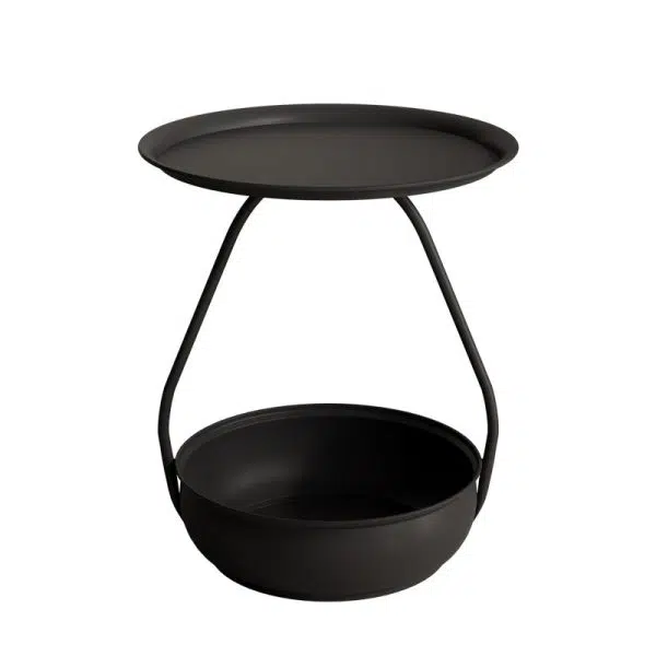 Contemporary Nordic Iron And Carbon Steel Round Side Table With 2-Tier Storage For Living Room And Bedroom - Image 20