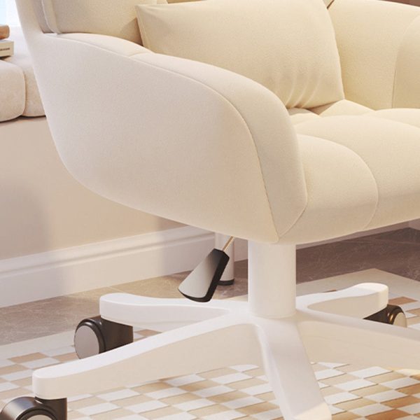 Modern Minimalist Velvet Leather & Nylon Square Desk Chair With Adjustable Height For Home Office - Image 5