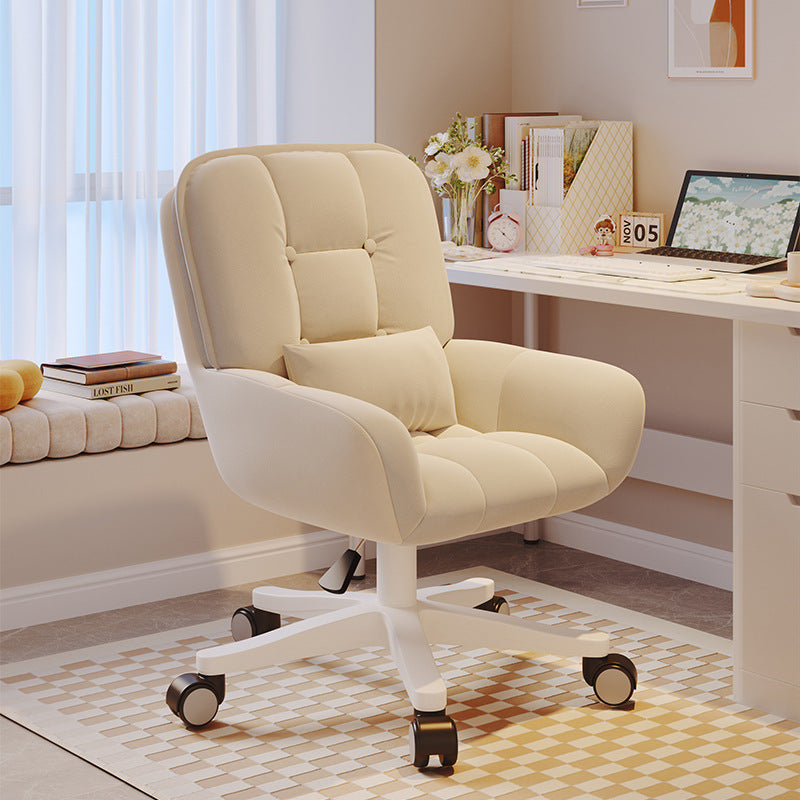 DFM-Chair-BM01382-13.jpg Modern Minimalist Velvet Leather & Nylon Square Desk Chair With Adjustable Height For Home Office - Image 1