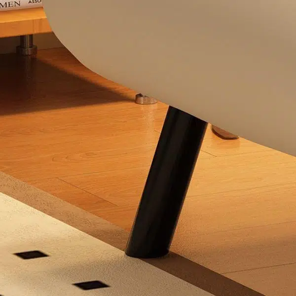 Contemporary Nordic Wood & Fabric Rectangular Sofa Bed With Foldable Function For Living Room And Bedroom - Image 7