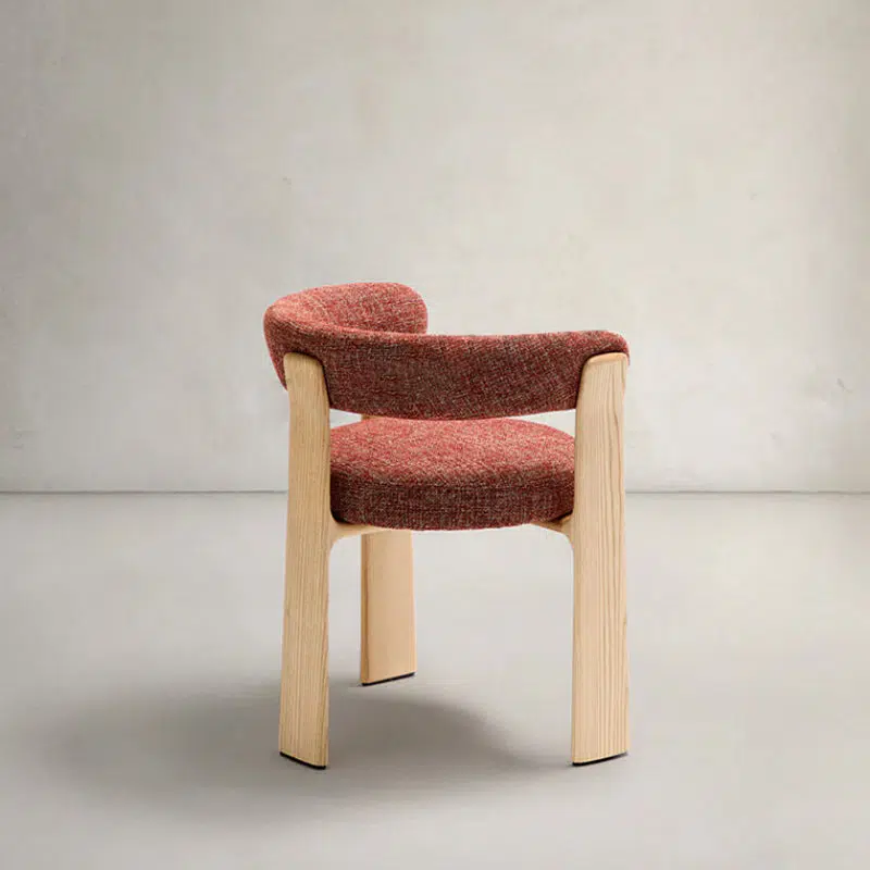 DFM-Chair-BM01395-10.jpg Contemporary Nordic Ash Wood Curved Back Accent Chair With Round Seat For Bedroom & Living Room - Image 3