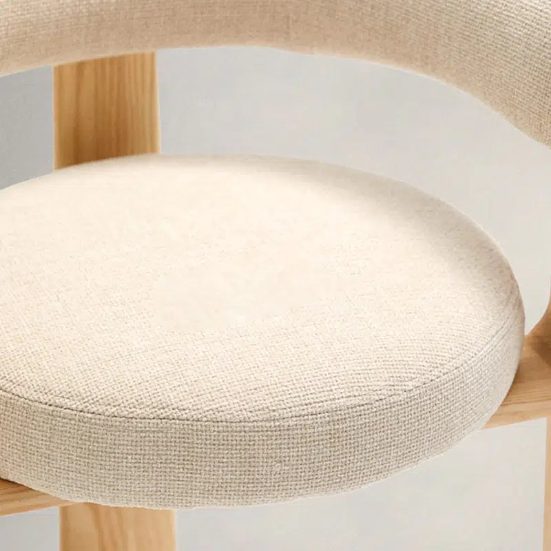 DFM-Chair-BM01395-8.jpg Contemporary Nordic Ash Wood Curved Back Accent Chair With Round Seat For Bedroom & Living Room - Image 6