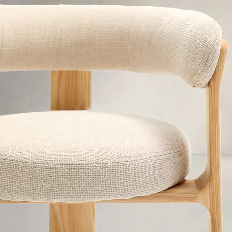 DFM-Chair-BM01395-9.jpg Contemporary Nordic Ash Wood Curved Back Accent Chair With Round Seat For Bedroom & Living Room - Image 7