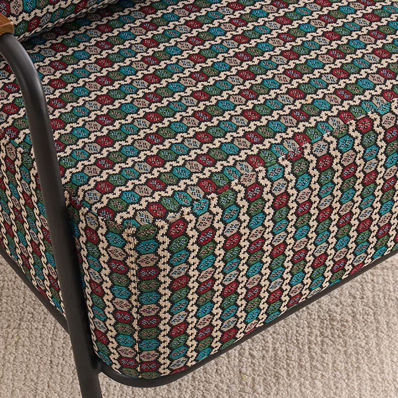 DFM-Chair-BM01405-10.jpg Contemporary Creative Cotton Linen & Carbon Steel Square Accent Chair With Ergonomic Design For Living Room & Bedroom - Image 7