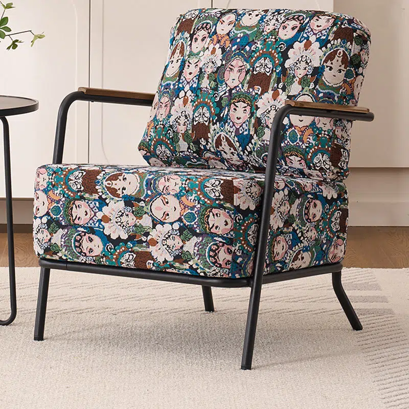 DFM-Chair-BM01405-11.jpg Contemporary Creative Cotton Linen & Carbon Steel Square Accent Chair With Ergonomic Design For Living Room & Bedroom - Image 13