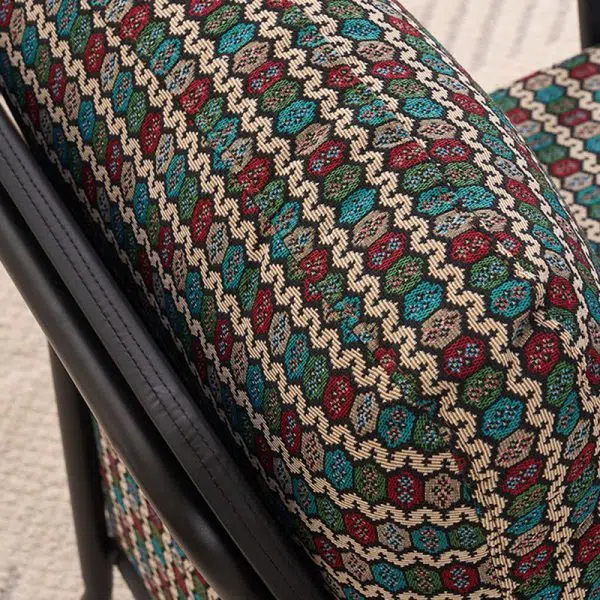 Contemporary Creative Cotton Linen & Carbon Steel Square Accent Chair With Ergonomic Design For Living Room & Bedroom - Image 5