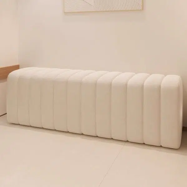 Contemporary Nordic Wood And Velvet Rectangular Bench Chair For Entryway Bedroom Living Room - Image 27