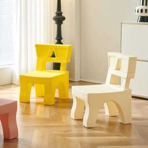 Contemporary Nordic Plastic Square Low Stool For Kids Bedroom & Living Room - Image 18