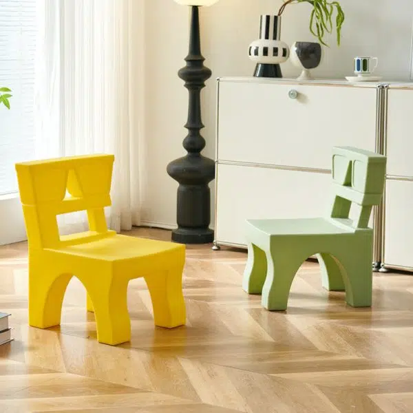 Contemporary Nordic Plastic Square Low Stool For Kids Bedroom & Living Room - Image 20