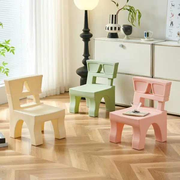 Contemporary Nordic Plastic Square Low Stool For Kids Bedroom & Living Room - Image 2
