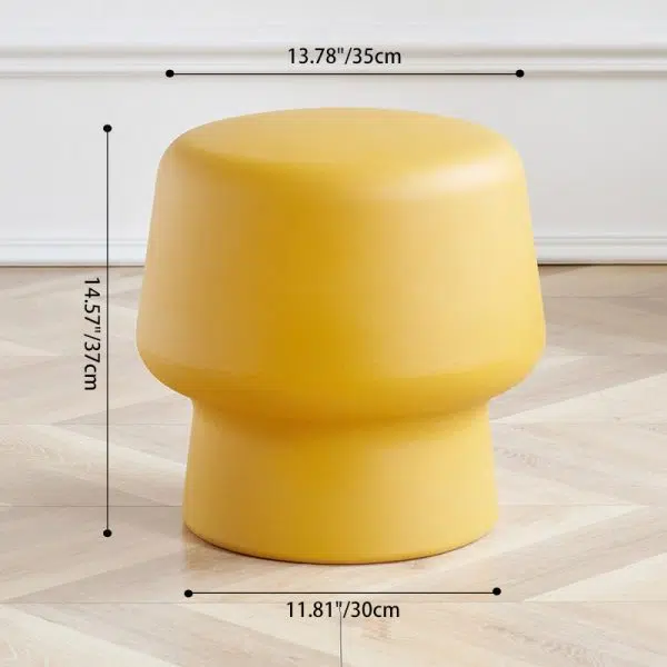Contemporary Creative Plastic Mushroom Round Low Stool For Bedroom & Living Room Seating - Image 4