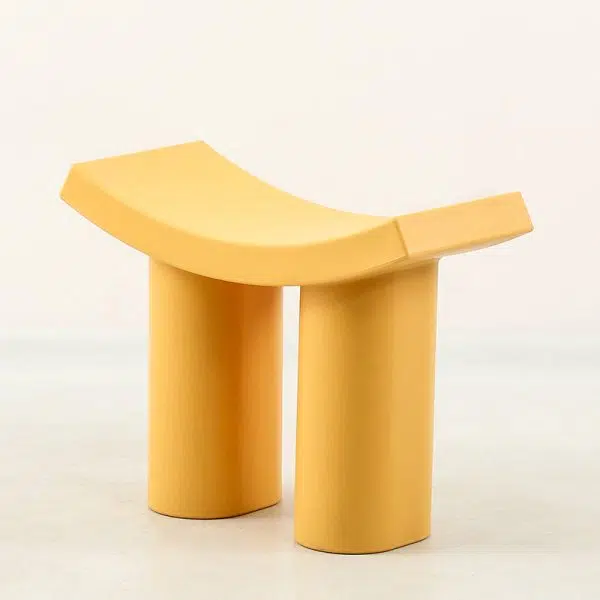Contemporary Nordic Plastic Curved Cylinder Low Stool For Entryway, Bedroom, Living Room - Image 11