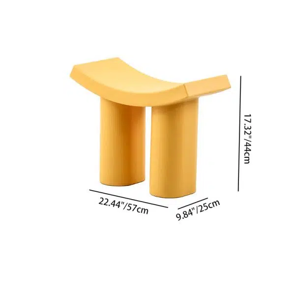Contemporary Nordic Plastic Curved Cylinder Low Stool For Entryway, Bedroom, Living Room - Image 4