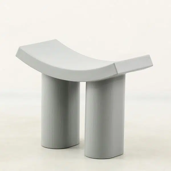Contemporary Nordic Plastic Curved Cylinder Low Stool For Entryway, Bedroom, Living Room - Image 12