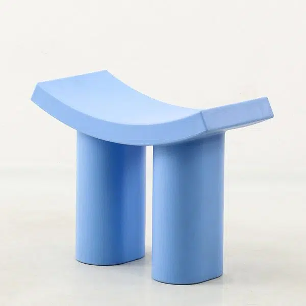 Contemporary Nordic Plastic Curved Cylinder Low Stool For Entryway, Bedroom, Living Room - Image 14