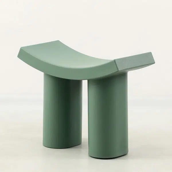 Contemporary Nordic Plastic Curved Cylinder Low Stool For Entryway, Bedroom, Living Room - Image 15