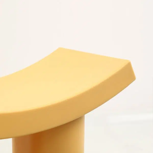 Contemporary Nordic Plastic Curved Cylinder Low Stool For Entryway, Bedroom, Living Room - Image 7