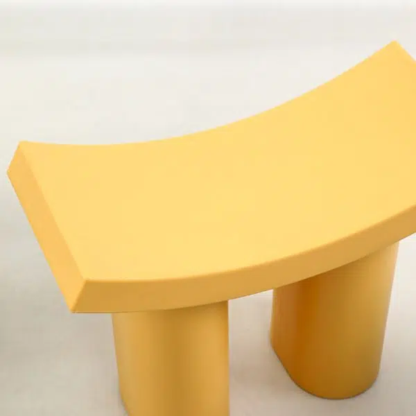 Contemporary Nordic Plastic Curved Cylinder Low Stool For Entryway, Bedroom, Living Room - Image 6