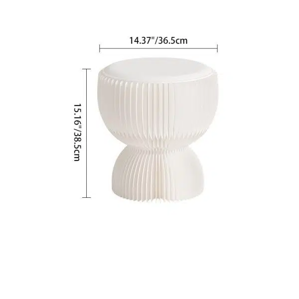 Contemporary Creative Leather & Kraft Paper Lotus-Shaped Foldable Low Stool For Bedroom & Living Room - Image 5