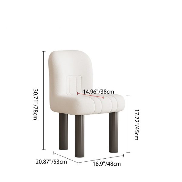 Contemporary Nordic Matte Velvet & Carbon Steel Square Vanity Stool With Anti-Slip Feet For Bedroom, Dining Room, And Living Room - Image 4