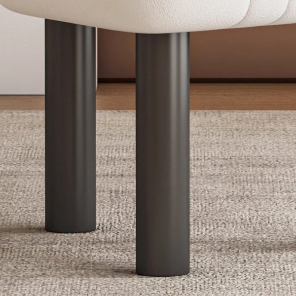 Contemporary Nordic Matte Velvet & Carbon Steel Square Vanity Stool With Anti-Slip Feet For Bedroom, Dining Room, And Living Room - Image 6