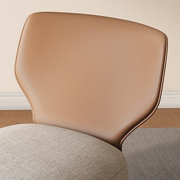 Contemporary Nordic Wood, Cotton Linen & Leather Square Sofa For Bedroom And Living Room - Image 5