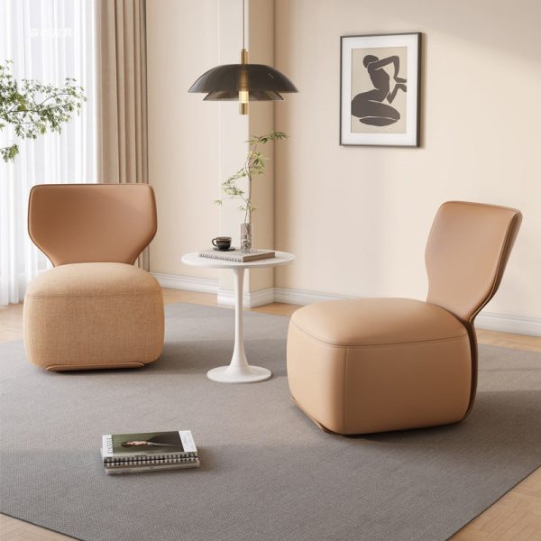 Contemporary Nordic Wood, Cotton Linen & Leather Square Sofa For Bedroom And Living Room - Image 22