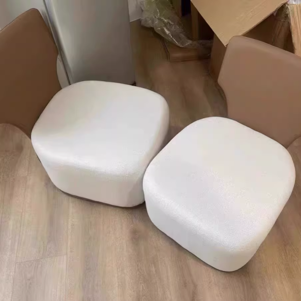 Contemporary Nordic Wood, Cotton Linen & Leather Square Sofa For Bedroom And Living Room - Image 23