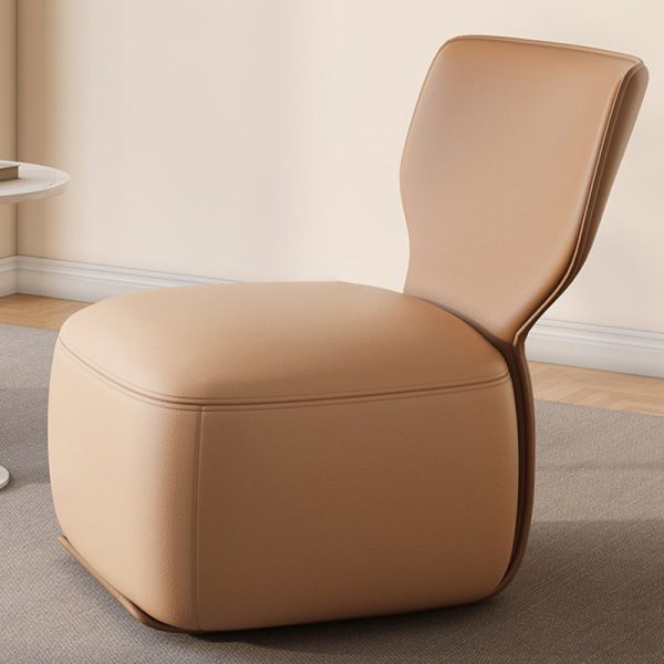 Contemporary Nordic Wood, Cotton Linen & Leather Square Sofa For Bedroom And Living Room - Image 10