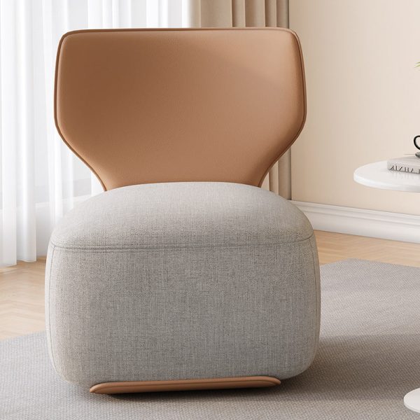 Contemporary Nordic Wood, Cotton Linen & Leather Square Sofa For Bedroom And Living Room - Image 11