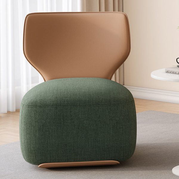 Contemporary Nordic Wood, Cotton Linen & Leather Square Sofa For Bedroom And Living Room - Image 2