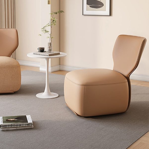 Contemporary Nordic Wood, Cotton Linen & Leather Square Sofa For Bedroom And Living Room - Image 17