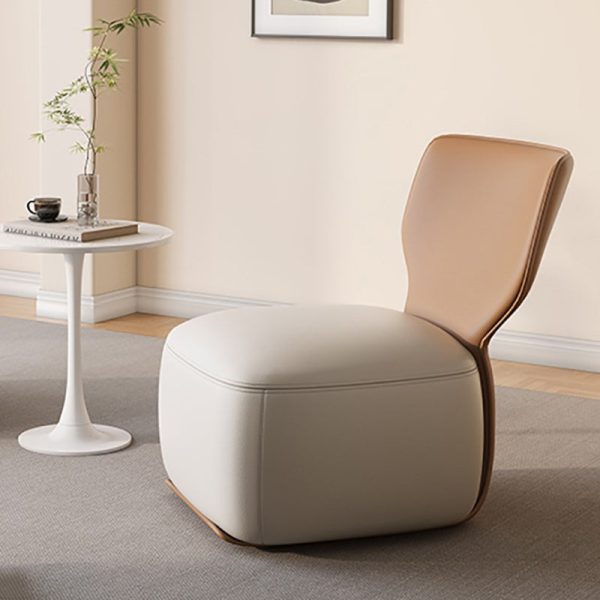 Contemporary Nordic Wood, Cotton Linen & Leather Square Sofa For Bedroom And Living Room - Image 21