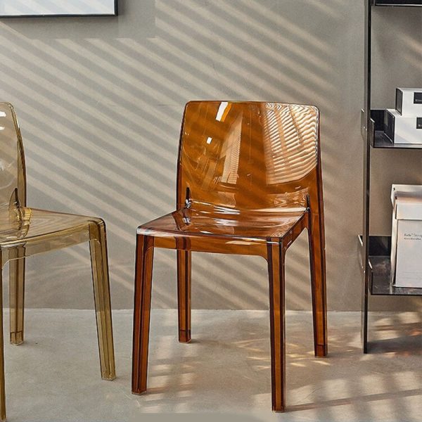 Contemporary Nordic Acrylic Square Dining Chair For Bedroom, Living Room And Dining Room - Image 2