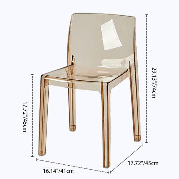 Contemporary Nordic Acrylic Square Dining Chair For Bedroom, Living Room And Dining Room - Image 4