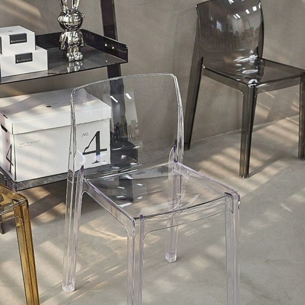 Contemporary Nordic Acrylic Square Dining Chair For Bedroom, Living Room And Dining Room - Image 3