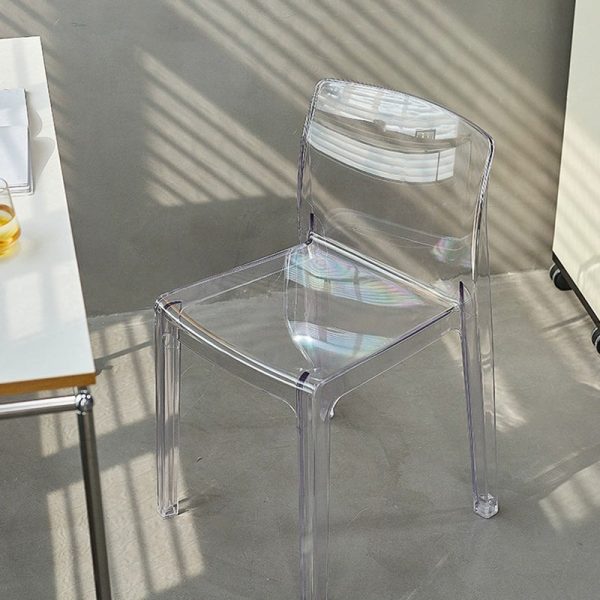 Contemporary Nordic Acrylic Square Dining Chair For Bedroom, Living Room And Dining Room - Image 10