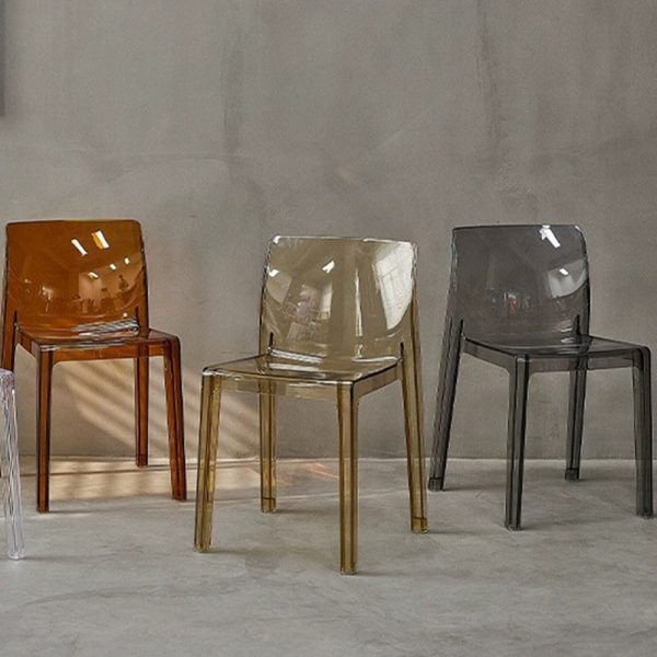 Contemporary Nordic Acrylic Square Dining Chair For Bedroom, Living Room And Dining Room - Image 11