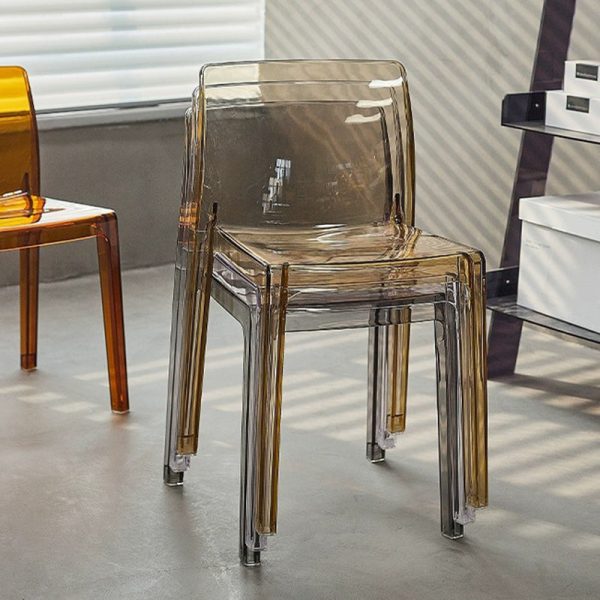 Contemporary Nordic Acrylic Square Dining Chair For Bedroom, Living Room And Dining Room - Image 12