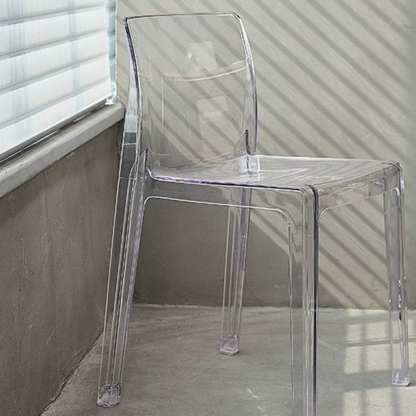 Contemporary Nordic Acrylic Square Dining Chair For Bedroom, Living Room And Dining Room - Image 14