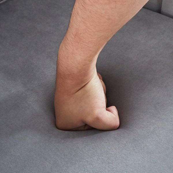 Modern Minimalist Velvet & Metal Square Desk Chair With Swivel & Height Adjustment For Home Office - Image 9