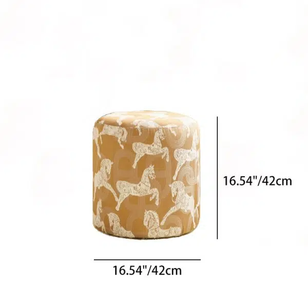 Contemporary Creative Fabric & Wood Cylindrical Low Stool For Bedroom & Living Room - Image 4