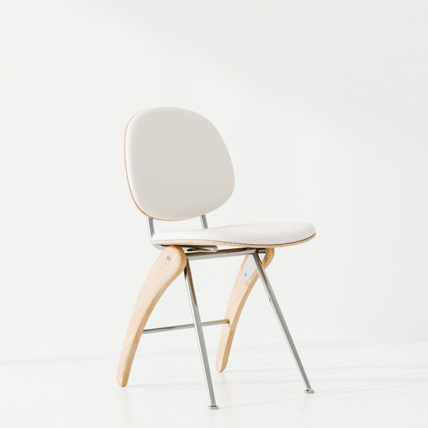 Modern Mid-Century Leather, Wood & Stainless Steel Round Dining Chair For Bedroom, Living Room & Dining Room - Image 7