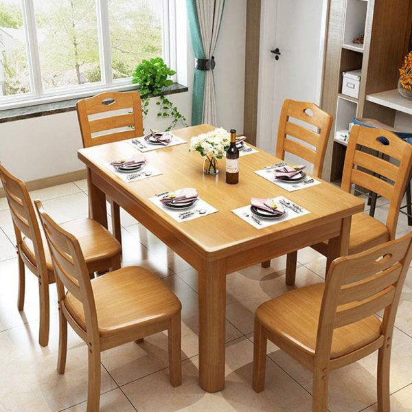 Modern Minimalist Solid Wood Square Dining Chair For Bedroom, Living Room & Dining Room - Image 2