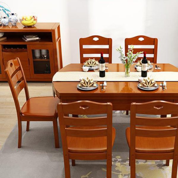 Modern Minimalist Solid Wood Square Dining Chair For Bedroom, Living Room & Dining Room - Image 3